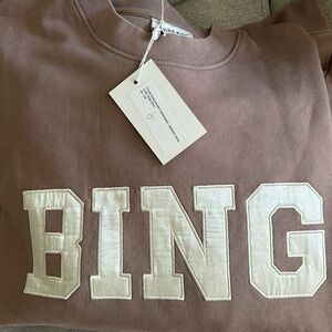 Anine Bing TYLER SWEATSHIRT SATIN - WASHED IRON